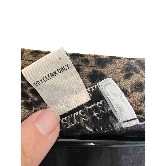 Amanda Lane 100% Silk Top Blouse Womens Sz 26 Cheetah Leopard Print Ruffles - Picture 10 of 10